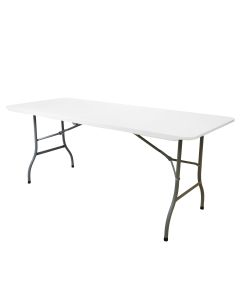 Elama 6 Foot Plastic Folding Table in White